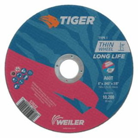 Weiler 804-57022 6 X 045 Tiger Ty1 C-O Whl  A60T  7/8 Ah