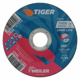 Weiler 804-57041 4-1/2 X 045 Tiger Ty27C-O Whl  A60T  7/8 Ah