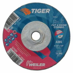 Weiler 804-57100 4-1/2 X 1/8 Tiger Ty27 Comb Whl  Ao  5/8-11 Ah