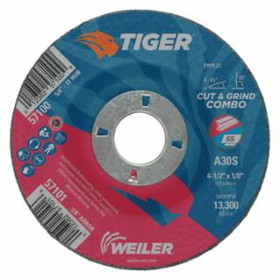 Weiler 804-57101 4-1/2 X 1/8 Tiger Ty27 Comb Whl  Ao  7/8 Ah