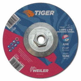 Weiler 804-57128 6 X 1/4 Tiger Ao T27 Grinding Wheel  A24R 5/8-11