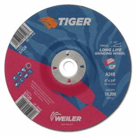 Weiler 804-57129 6 X 1/4 Tiger Ao T27 Grinding Wheel  A24R 7/8 Ah