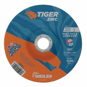 Weiler 804-58022 6 X 045 Tiger Zirc Ty27C-O Whl  7/8 Ah