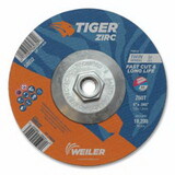 Weiler 58032 Tiger® Zirc Cutting Wheel, 6 in dia, 0.045 in Thick, 5/8 in-11 UNC Arbor, Zirconia Alumina, Type 27, Z60T