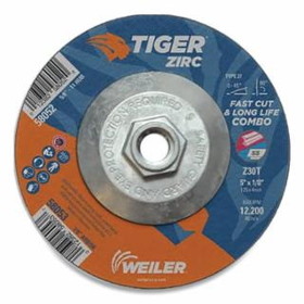 Weiler 804-58052 5 X 1/8 Tiger Zirc Ty27Comb Whl  5/8-11 Ah