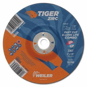 Weiler 804-58064 6 X 1/8 Tiger Zirc T27 Combo Wheel  Z30T  7/8 Ah