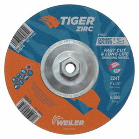 Weiler 804-58074 7 X 1/4 Tiger Zirc Ty27Grind Whl  5/8-11 Ah