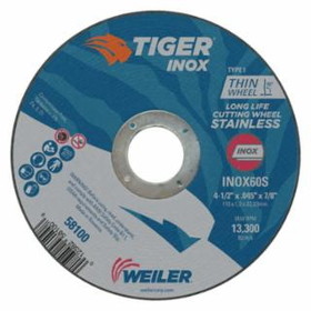 Weiler 804-58100 4-1/2 X 045 Tiger Inox Ty1 C-O Whl   7/8 Ah