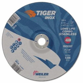 Weiler 804-58119 9 X 1/8 Tiger Inox T27 Combo Wheel  30T  7/8 Ah