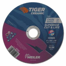 Weiler 804-58302 6 X .045 Tiger Ceramic T1 Cutting Cer60S 7/8 Ah
