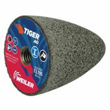 Tiger Ao 68312 Type 16 Round Tip Grinding Cone, 2-3/4 In Dia, 24 Grit, 5/8 In To 11 Arbor, Aluminum Oxide