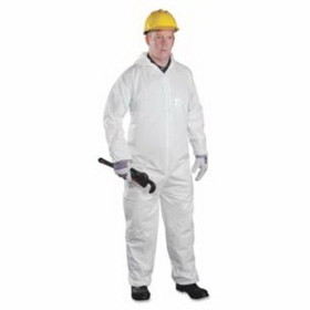 West Chester 3606/M Posi-Wear Ba Microporous Disposable Coveralls With Attached Hood, Elastic Wrists/Ankles, White, Medium
