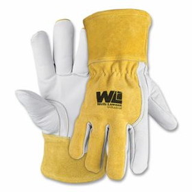WELLS LAMONT Y3032L Premium Leather MIG Welding Gloves, Goatsking, Large, Gautlet Cuff, A2