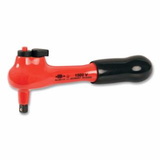 WIHA TOOLS 12851 Insulated Ratchet, 1/4 in Drive, 5-1/2 in OAL, Alloy Steel