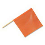 Cortina 03-229-3407 Heavy Duty Warning Flag with Wooden Dowel, 18 in W, 18 in H, 30 in L, Vinyl Coated Mesh, Orange