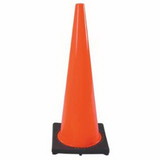 CORTINA 03-500-07 DW Series Traffic Cone, 28 in H, 7 lb PVC, Orange/Black Base