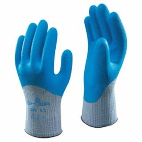 Showa  305 Latex Coated Gloves, Blue/Gray