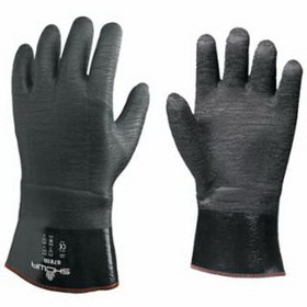 SHOWA 845-6781R-10 Insulated Neoprene 12" Gauntlet Glove, Black, Rough, Large