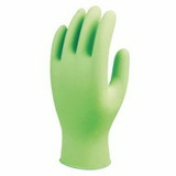 SHOWA 7705PFTS 7705PFT Disposable Nitrile Gloves, Powder Free, 4 mil, Small, Fluorescent Green