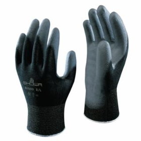 Showa  Hi-Tech Polyurethane Coated Gloves, Black/Gray