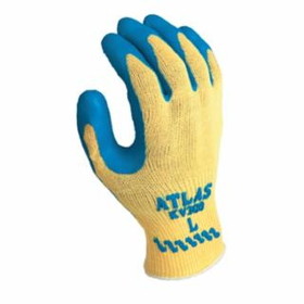 Showa  Atlas Rubber Palm-Coated Gloves, Blue/Yellow