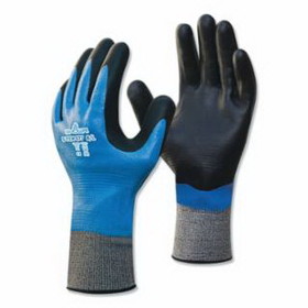 SHOWA 845-S-TEX377XXL-10 Nitrile, Cut Resistant Gloves, Size 2Xl, 4 Ansi/Isea Cut Level, Black, Blue