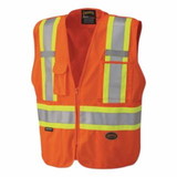 Pioneer  6935AU/6936AU/6937AU HV Zip-Up Snap Break Away Safety Vest, Orange