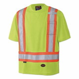 Pioneer  6990U/6991U Birdseye Hi-Viz Safety T-Shirt, Short Sleeves, Yellow/Green