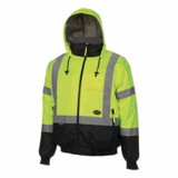 Pioneer  5209U Class 3 High Visibility Safety Bomber Jacket, Polyfill, Y/G