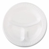 Dart Container Corp. 10CPWQ Quiet Classic® Laminated Foam Dinnerware, 10-1/4 in, Divided, White