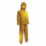 Onguard Sitex 3-Pc Rain Suit with Detachable Hood Jacket/Bib Overalls, 0.35 mm Thick, Polyester/PVC, Yellow