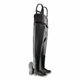 Dunlop Protective Footwear 8606700.08 Chest Waders, Steel Toe, Men'S 8, 16 In Boot, 33 In Inseam, 53 In Overall L, Pvc, Nylon Suspenders, Black/Gray