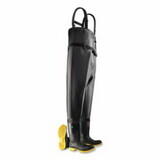 Dunlop Protective Footwear 8686700.07 Chest Waders, Steel Toe and Midsole, Men's 7, 16 in Boot, 53 in Overall L, PVC/Ultragrip®/Nylon, Black/Yellow