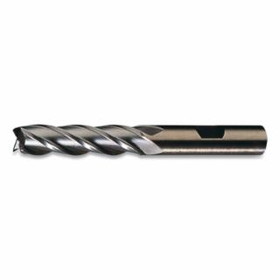 Cleveland C42684 HGC-4C Series HSS-CO 8% Bright Single Center Cutting End Mill, 1/8 in dia, 3/8 in shank size, 3/8 in L of cut, 2-5/16 in L