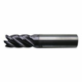 Cleveland C80526 CEM-V2-5R Carbide End Mill, 3/16 x 3/16 x 3/8 x 2, 0.010 CR, 5 Flutes, Straight Shank,  AP/MAX Finish