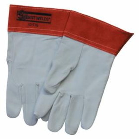Best Welds  10-TIG Capeskin Welding Gloves, White/Red