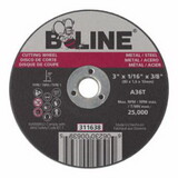 B-Line Abrasives 311638 Cutting Wheel, 3 in dia, 1/16 in Thick, 3/8 in Arbor, 36 Grit, Alum Oxide