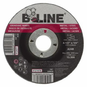 B-Line Abrasives 903-4121478 4-1/2 X 1/4 B-Line T27 Gringing Wheel A24R 7/8