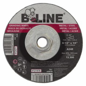 B-Line Abrasives 903-41247T 4-1/2 X 1/4 B-Line T27 Grinding Wheel A24R 5/8-1