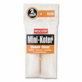 Wooster 00R2520040 Mohair Blend Mini-Koter Mini Roller Covers, 2 Pack, 4 In, 1/4 In Nap Length