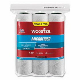 Wooster 00R5270090 Microfiber Roller Cover, 9 in, 3/8 in Nap Length, 10 EA/BX