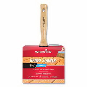 Wooster 0F51190054 Bravo Stainer&#153; Paint Brushes, 5-1/2 in W, Bristle/poly blend, wood handle
