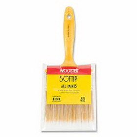 WOOSTER 0Q31080040 Soft Tip&#174; Paint Brushes, 4 in W, Synthetic blend, plastic handle