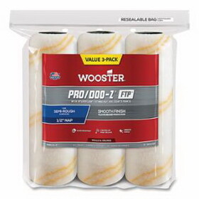 Wooster 0RR6690090 Pro/Doo-Z&#174; FTP&#174; Roller Covers, 3 Pack, 9 in, 1/2 in Nap Length