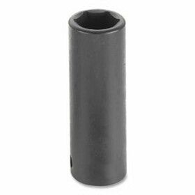 Grey Pneumatic 2024MD Deep Length Impact Socket, 1/2 in Drive Size, 24 mm Socket Size, Hex, 6-point