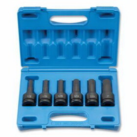 Grey Pneumatic 8096H Impact Hex Driver Set, 3/4 in Drive, SAE, 1/2 in to 1 in, 6-Pc Standard Length
