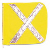 Checkers FS9025-16-Y Replacement Warning Whip Flag, 16 In X 16 In, Yellow With White Reflective X