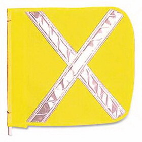 Checkers FS9025-16-Y Replacement Warning Whip Flag, 16 In X 16 In, Yellow With White Reflective X