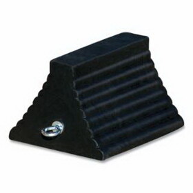 Checkers RC815 General-Purpose Rubber Wheel Chock, 10.5 In L X 7.5 In W X 5.5 In H, Black, Includes Cored Bottom/Eye Bolt