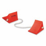 Checkers UC1700-P General Purpose Utility Wheel Chock, 30000 Lb Load Capacity, 27 In To 35 In Tires, Orange, Includes 48 In Rope